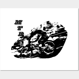 mtb downhill Posters and Art